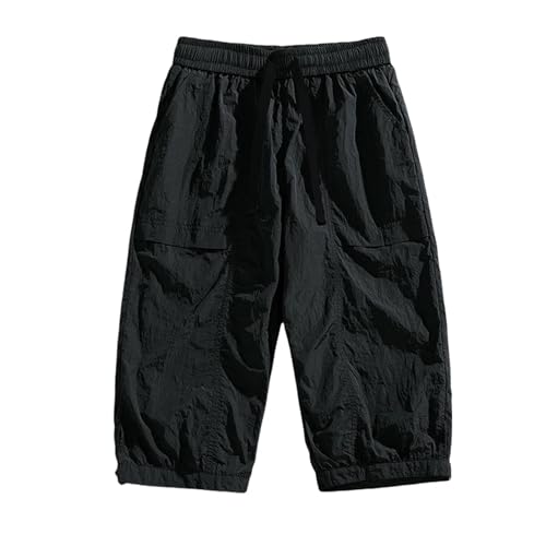 Short d'été en soie glacée homme décontracté léger fluide taille élastique