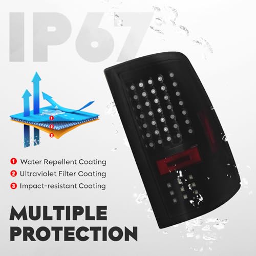 Cenfeild LED Tail Lights Fit for Dodge RAM 1500 2500 3500 2013-2018 [Only Compatible with Original LED version], Rear Brake Lamp Taillights Assembly, Black Housing Smoked Lens by Cenfeild - Used condition - Image 5