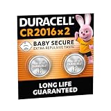 DURACELL 2016 Pilas de Botón de Litio (Paquete de 2) 3V, CR2016