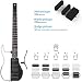 Asmuse Guitarra Viaje Eléctrica Plegable con Auriculares AMP Incorporados, Guitarra sin Cabeza...