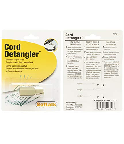 Softalk Phone Cord Detangler, Almond Rotating Phone Cord Detangler, Landline Telephone Accessory (21001), 1 #TOP2