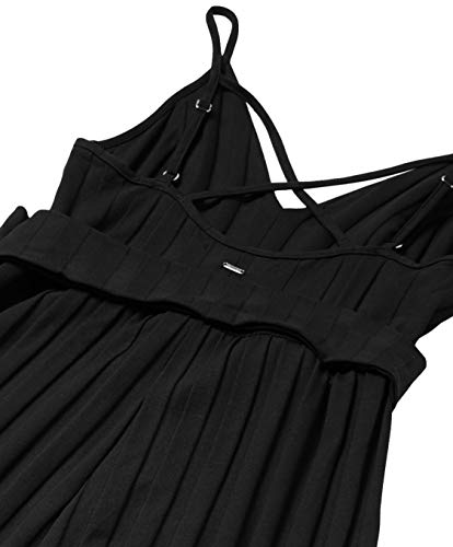 Sommer Macacão Canelado Feminino, P, Preto