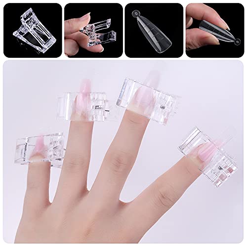 LIONVISON Nägel Künstliche Nägel Set,120 Stück Klare Acrylnägel Mandel Falsche Nägel Sarg Full Cover Künstliche… – Bild 3