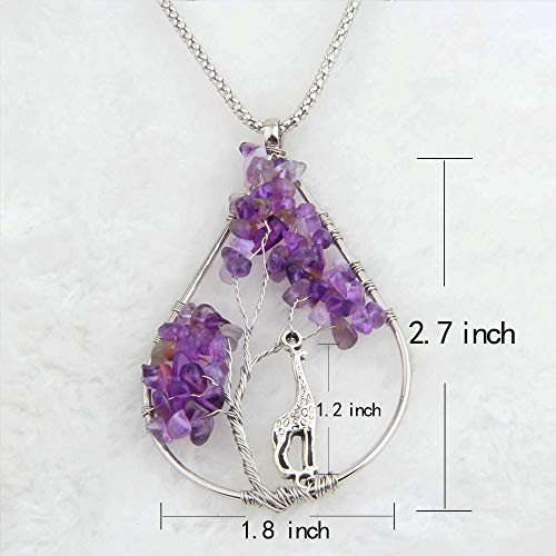 Collier améthyste avec girafe Zuo Bao fait main - 2