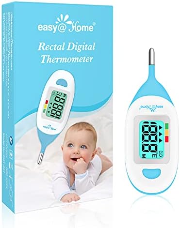 Baby Rectal Thermometer with Fever Indicator - Easy@Home Perfect Newborn and Infant Digital Thermometer with LCD Display Reading Body Temperature-Kid and Baby Item with Accurate Fast Reading - EMT-027