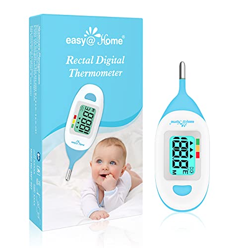 Easy@Home Baby Rectal Thermometer with Fever Indicator – Perfect Newborn & Infant Digital Thermometer with LCD Display Reading Body Temperature-Kid and Baby Item with Accurate Fast Reading – EMT-027
