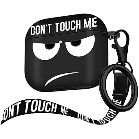 Youtec for Airpods 3 Case 2021, Don't Touch Me for Airpods Cover with Keychain/Lanyard Soft Cute Shockproof Cover for Women Men Compatible with for Airpods 3 Charging Case -Black Cover