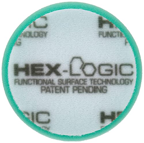 Image of Chemical Guys, Hex-Logic Heavy Polishing Pad, Green, 4.5 in for 4 in Plates | Firm green polishing foam pad applies heavy polishes and light compounds, cutting swirls on dual-action polishers