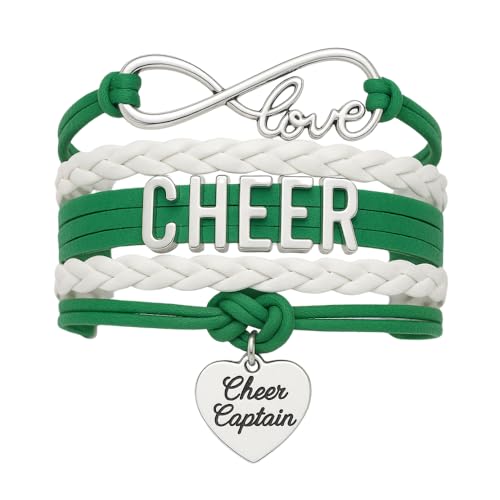 Image of Sportybella Cheer Captain Charm Bracelet- Girls Captain Cheerleading Bracelet- Cheer Jewelry for Cheerleader
