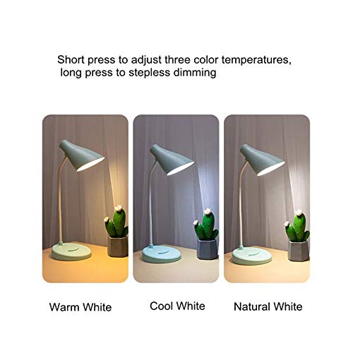 Lampka biurkowa Przenośny USB. Akumulator DOPROWADZIŁO Składane biurko Lampa Ochrona oczu Dotykanie Pracującym Lampa stołowa do książki Bed (Color : White)