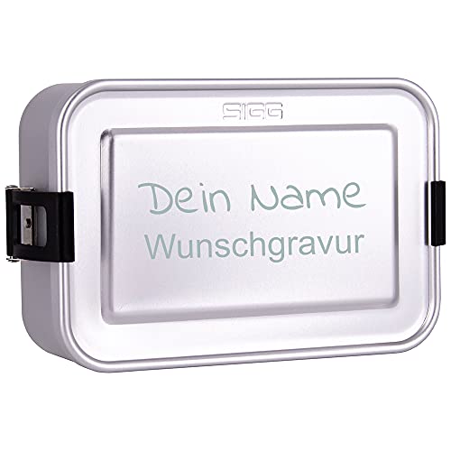 SIGG Lunchbox mit Gravur personalisiert, silber | leichte Brotdose aus Aluminium, BPA frei, auslaufsicher, mit herausnehmbarer Trennwand, perfekt geeignet für Schule, Kindergarten oder für die Arbeit SIGG Lunchbox mit Gravur personalisiert, silber | leichte Brotdose aus Aluminium, BPA frei, auslaufsicher, mit herausnehmbarer Trennwand, perfekt geeignet für Schule, Kindergarten oder für die Arbeit