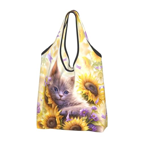 Sac fourre-tout pour femme lot de 2 cabas imprimés chat paresseux parfaits pour offrir