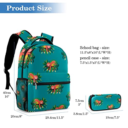 Sacs à dos Daypack paresseux rose avec trousse pour enfants - 2