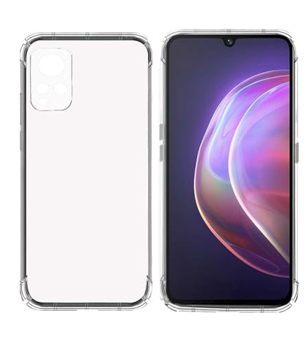 Image of Soft Flexible Silicone Back Cover Compatible with Vivo V21 5G, Transparent Case