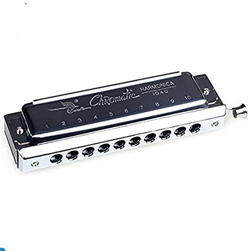 SWAN 10 Hole 40 Tone C Key Chromatic Harmonica For Adult Students Beginners Professional Players Harmonica Lovers Sliver