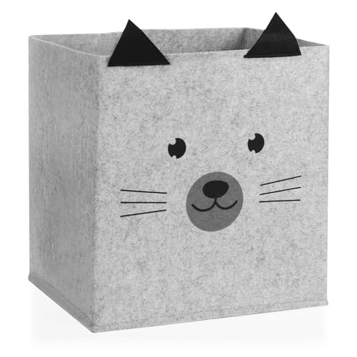 com-four® Caja de Almacenamiento - Cesta para Productos, Libros o Juguetes para bebés - Caja de Almacenamiento sin Tapa - Cesta para la habitación de los niños con Cara de Animal (1 pieza - perro)