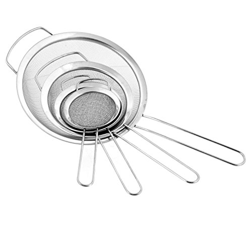 U.S. Kitchen Supply - Set of 4 Premium Quality Fine Mesh Stainless Steel