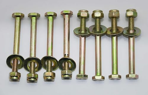 Image of 1 /4 inch x 2-1 /2 inch Hex Head Bolt by Color Galvanization with Nylon Lock nut and Large Size Washer Assortment Kit,Alloy Steel,Grade 5.(8pcs Pack),by Metalsuberg