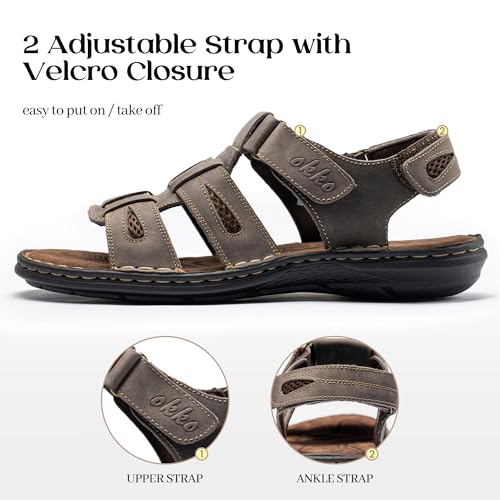 OKKO Mens Leather Sandals Open Toe Athletic Fisherman Sandal Casual Summer Outdoor Shoes for Men3