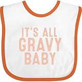 inktastic It's All Gravy Baby Baby Bib White and Orange 4757e