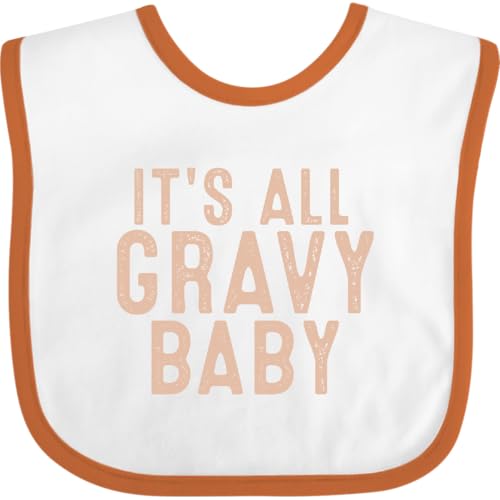 inktastic It's All Gravy Baby Baby Bib White and Orange 4757e