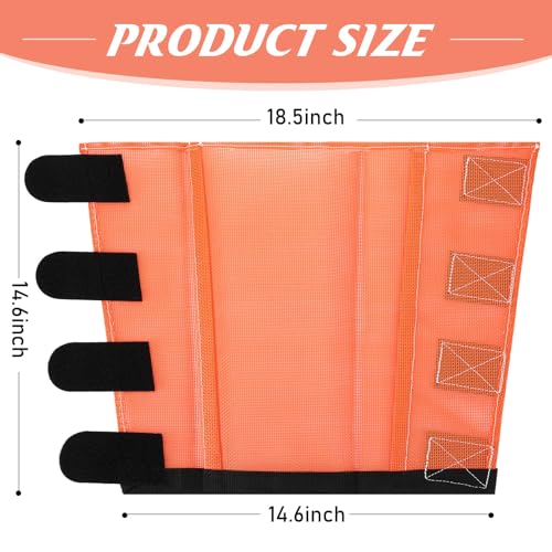 Image of Set of 8 Mesh Fly Boots for Horse Breathable Mesh Horse Boots Protective Loose Wraps Adjustable for Preventing Legs Reduces Flies and Mosquitoes Bites(Orange, Pink,M)