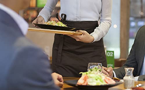 Ploymono 1 Pack Heavy Duty Waist Apron With 3 Pockets - Navy Blue Waitress Waiter Server Short Apron #TOP3