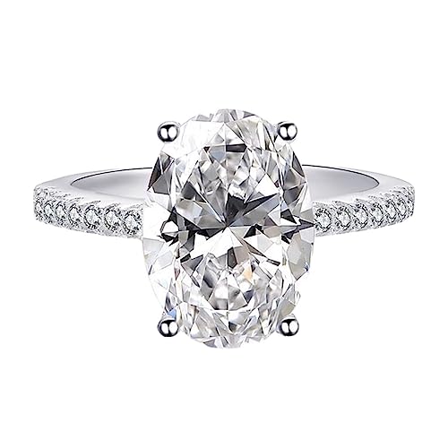 BEALIFE Celebre el amor con magníficos anillos de boda para mujer   Venta ahora en anillo de compromiso de aleación Anillo de moissanita para mujer, plata, número 10.1