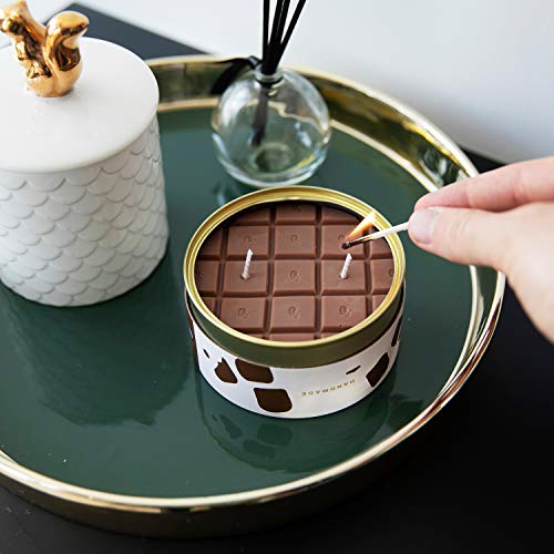 Candlecan Chocolate Bar Candle - Large Real Scented Candles For Women, Foodies - Gold Tin Candle For Home Gift - Vegetable Wax - Long Burning 30H #TOP6