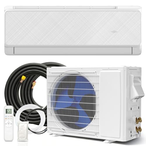 Antarctic Star 9000 BTU Mini Split-Klimaanlage ohne Leitungen und Wärmepumpe, 19 SEER2 Inverter System, WiFi Alexa Sprachsteuerung, geräuscharm, wandmontierte AC-Einheit, kühlt