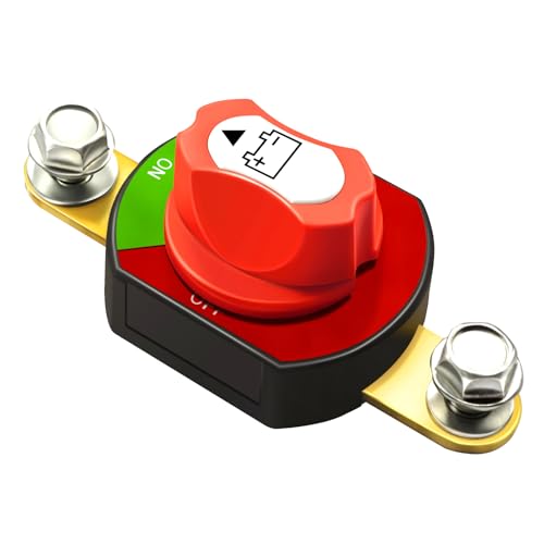 GOGONFLY Side Post Battery Disconnect Switch 12V-48V 300A Battery Power Isolator Cut Off Shut Off
