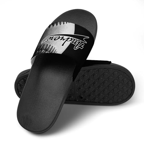 Custom Sports Slides Personalized Slippers - Baseball Sandals Quick Drying Softball Slippers Indoor Outdoor,Gifts for Men Youth Boy (Black,Style 37)4