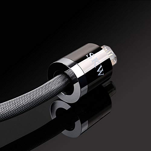 Skw Audiophile Ultra-High Purity Copper Power Cord, Male To Female Shield Power Cable, Us Plug For Subwoofer, Amplifier, Dv/Av 3.2Ft/1M #TOP1