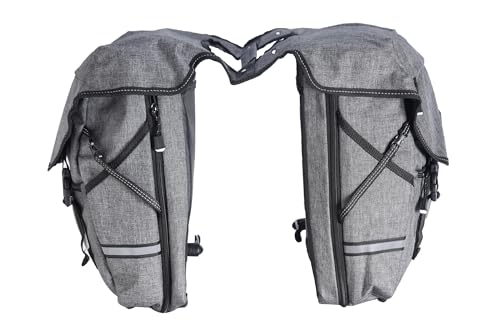 Sacoche double de vélo imperméable 20L avec fermeture sécurisée anthracite - 5