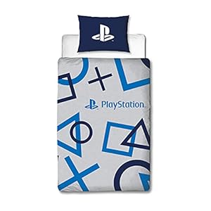 Character World Playstation Blue Single Dekbedovertrek Officieel gelicentieerd Sony Playstation Omkeerbare tweezijdige…