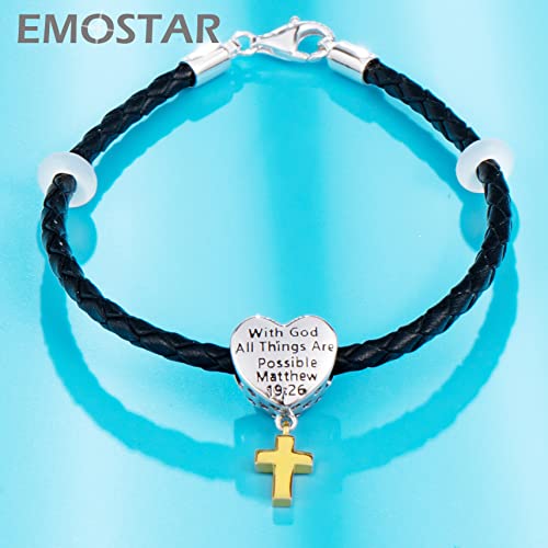 22Cm Black Braided Leather Rope Bracelet With 925 Silver Lobster Claw Clasp, Handmade Woven Leather Bracelet Fit Pandora Charms Beads, For Family Friends Making Beads Bracelet Bangle #TOP2