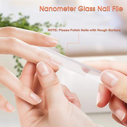 Prettydiva Glass Nail Shiner - 2Pcs/Set Nano Glass Nail Files And Buffer For Adult Kids, Crystal Clear Nail Shiner Polisher For Natural Fingernails Toenails #TOP7