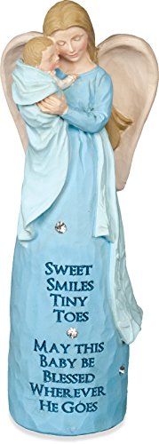 Angelstar 73044 Jewels of Faith Angel with Baby Figurine, Sweet Smiles Tiny Toes May The Baby Be Blessed Where She Goes, 5-1/2-Inch