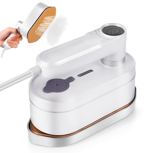Travel Steam Iron, 1200W Handheld Travel Steamer for Clothes, Portable Mini Steam Iron 8 Modes Steam and Temperature Adjustable Support Dry and Wet Ironing, 180° Rotatable Steam Iron for Home