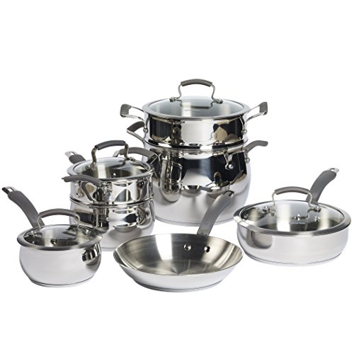 Epicurious Cookware Classic Collection- Induction Dishwasher Safe Oven Safe, 11 Piece Stainless Steel Cookware Set #TOP4