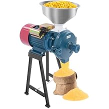 Electric Grain Mill Grinder, 2200W 110V Dry Corn Mill Grinders, Commercial Corn Grinding Machine w/Funnel & Adjustable Thickness, Rice Cereals Corn Feed Flour Coffee Wheat Mill