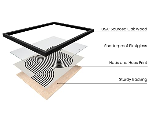 Haus And Hues Black Abstract Painting Aesthetic Wall Art- Set Of 6, Modern Abstract Wall Art Black And Gray, One Line Abstract Art, Geometric Print Wall Art, Minimalist Wall Art (11X14, Black Framed) #TOP1