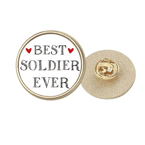 Broche ronde en métal doré avec citation inspirante taille M