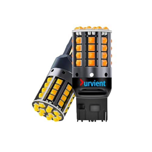 Image of com No Hyperflash Canbus Error Free T20 WY21W 7440 Wedge LED For Car Indicator, Rear Fog, Brake, Parking (Amber, 1 Pair)