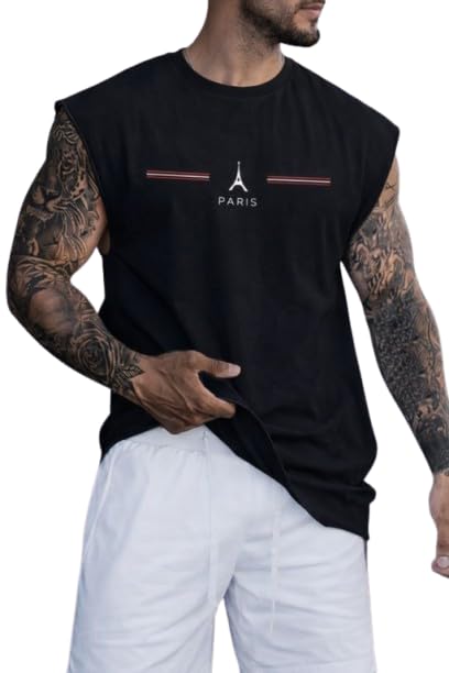 Men's Cotton Oversized Sleeveless Tank Top Round Neck Gym Vest-picture-45