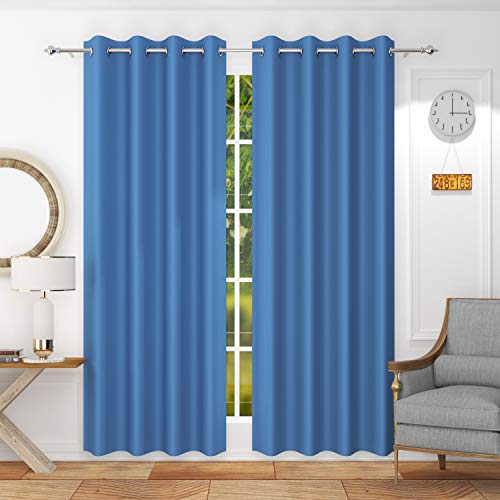 Image of Premium Blackout Solid Curtain for Home 100% Opaque Curtains for Long Door 9 Feet,Pack of 3,Sky