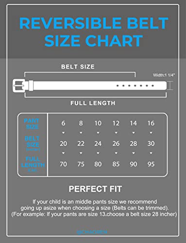 Chaoren Most Size Boys Reversible Belt, Kids Belts For Boys With 1 1/4" Dress Belt #TOP1
