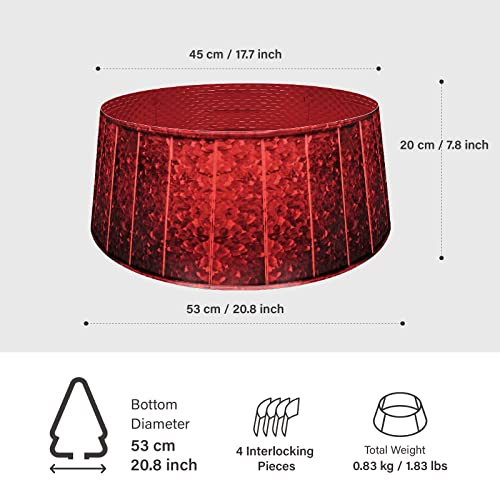 Tree Nest Christmas Tree Collar Round Glossy Red Christmas Tree Skirt Basket Base Stand Durable For Xmas Tree Plastic Decoration 20.8Inch Glossy (Medium) #TOP5