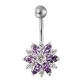 LUAMY ピアス レディース 軟骨 へそ ピアス へそピ 臍ピアス ボディピアス キャッチ かわいい 人気 キラキラ 水着 夏 ファッション アクセサリー パープル