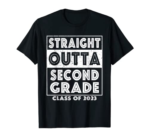 Straight Outta Second Grade Graduate Class Of 2023 2nd Grade Maglietta